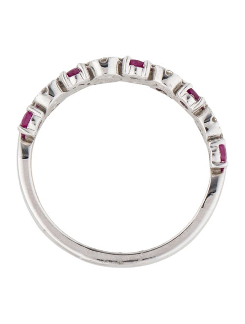 Jewelmak 18K Ruby & Diamond Wave Band