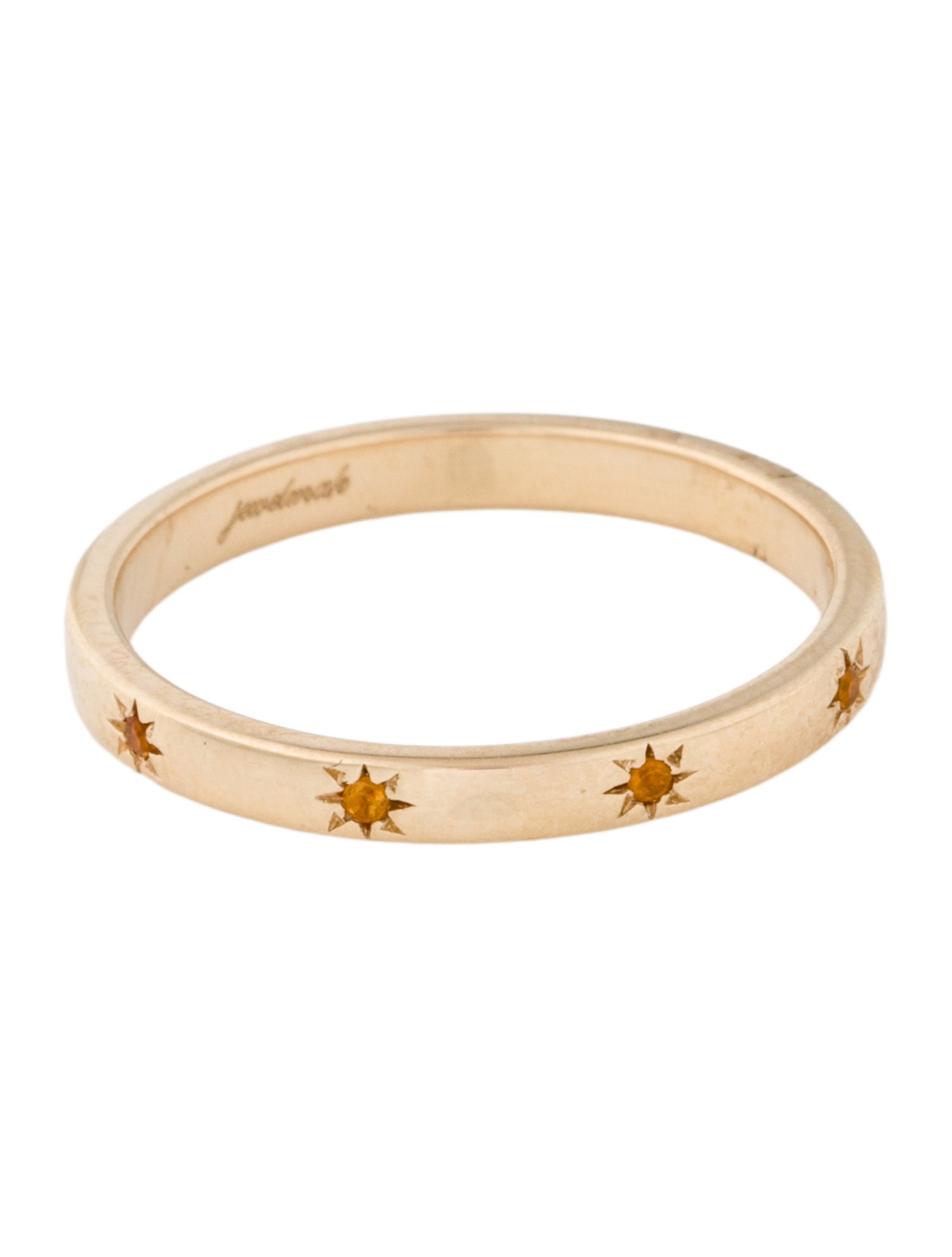 Jewelmak 14K Citrine Star Band