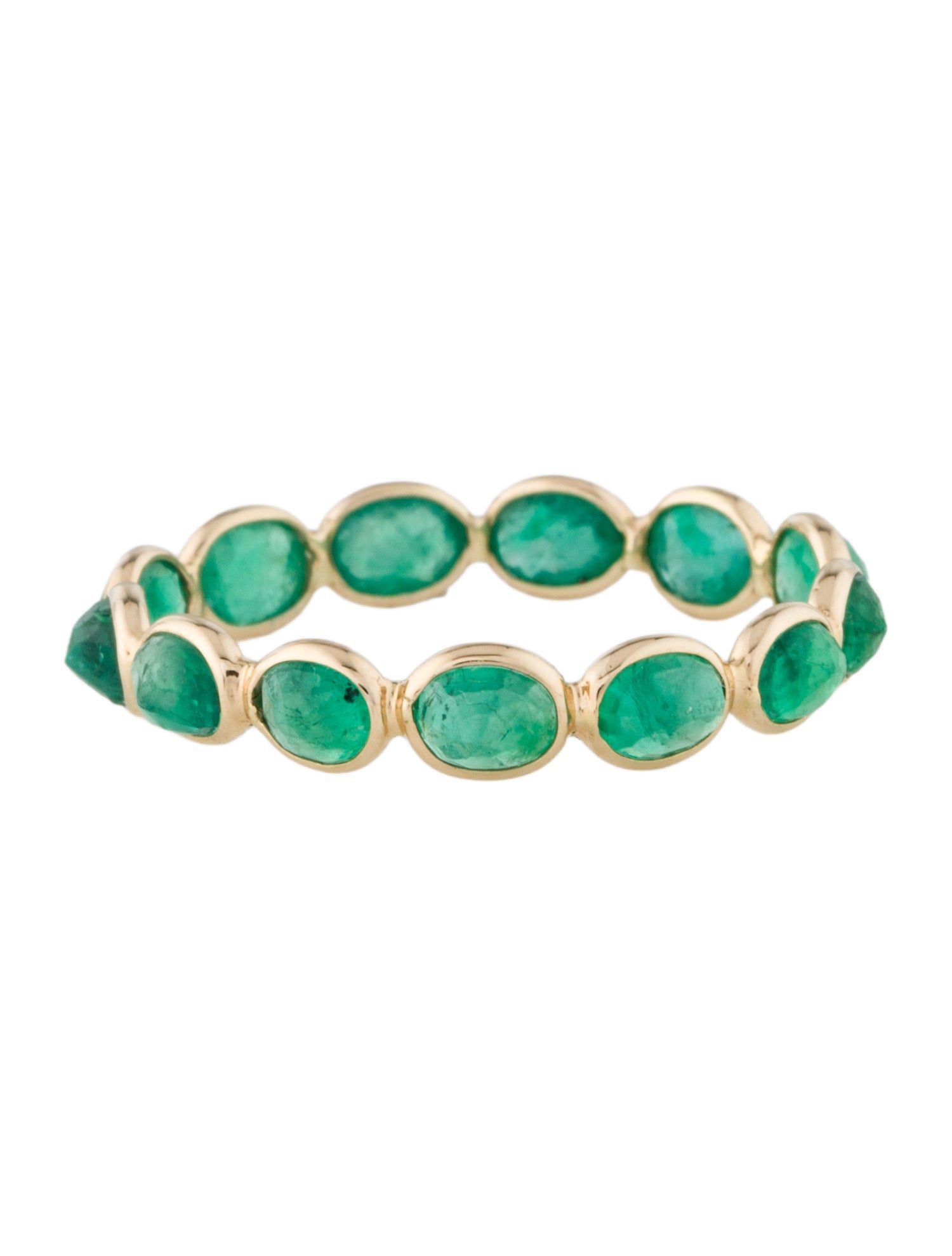 Jewelmak 14K 1.40ctw Emerald Eternity Band