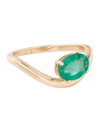 Jewelmak 14K 1.06ct Emerald Cocktail Ring