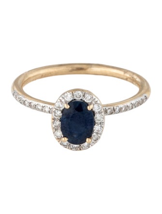 Jewelmak 14K Sapphire & Diamond Cocktail Ring