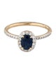 Jewelmak 14K Sapphire & Diamond Cocktail Ring