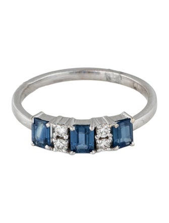 Jewelmak 14K Sapphire & Diamond Band