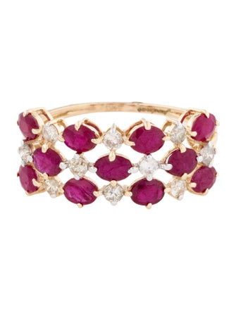 Jewelmak 14K Ruby & Diamond Cocktail Ring