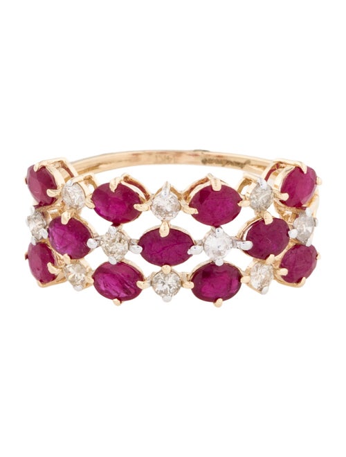 Jewelmak 14K Ruby & Diamond Cocktail Ring