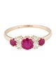 Jewelmak 14K Ruby & Diamond Cocktail Ring