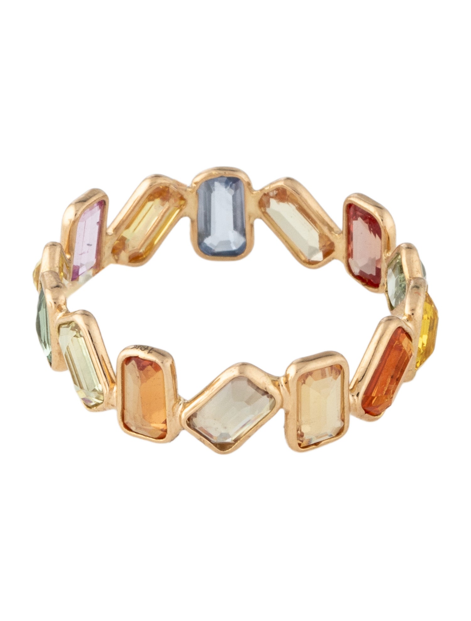 Jewelmak 18K 3.56ctw Sapphire Eternity Ring