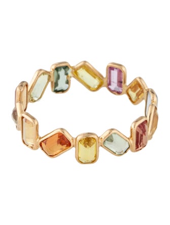 Jewelmak 18K 3.56ctw Sapphire Eternity Ring