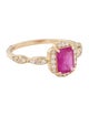 Jewelmak 14K Ruby & Diamond Cocktail Ring