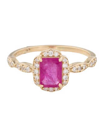 Jewelmak 14K Ruby & Diamond Cocktail Ring