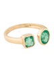 Jewelmak 18K 1.09ctw Emerald Open Cocktail Ring
