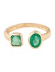 Jewelmak 18K 1.09ctw Emerald Open Cocktail Ring