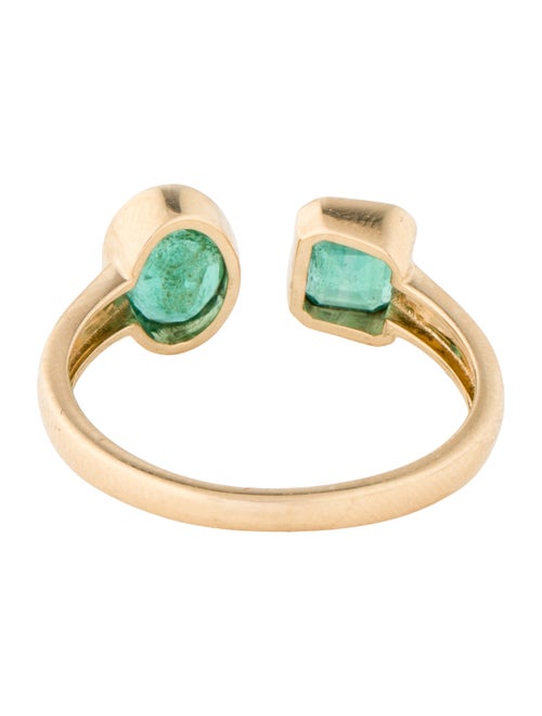 Jewelmak 18K 1.09ctw Emerald Open Cocktail Ring