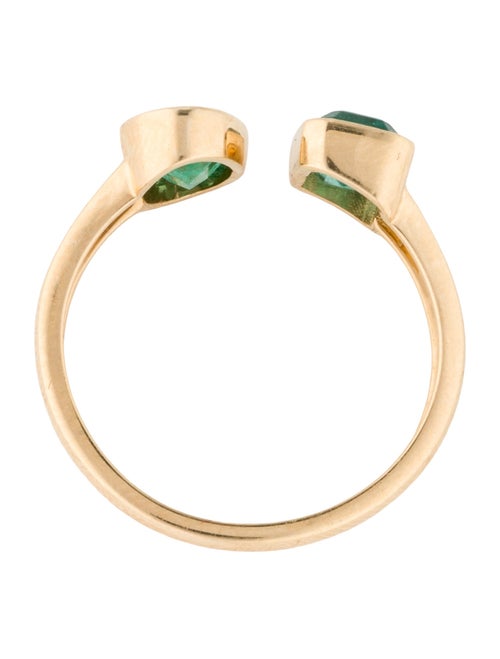 Jewelmak 18K 1.09ctw Emerald Open Cocktail Ring