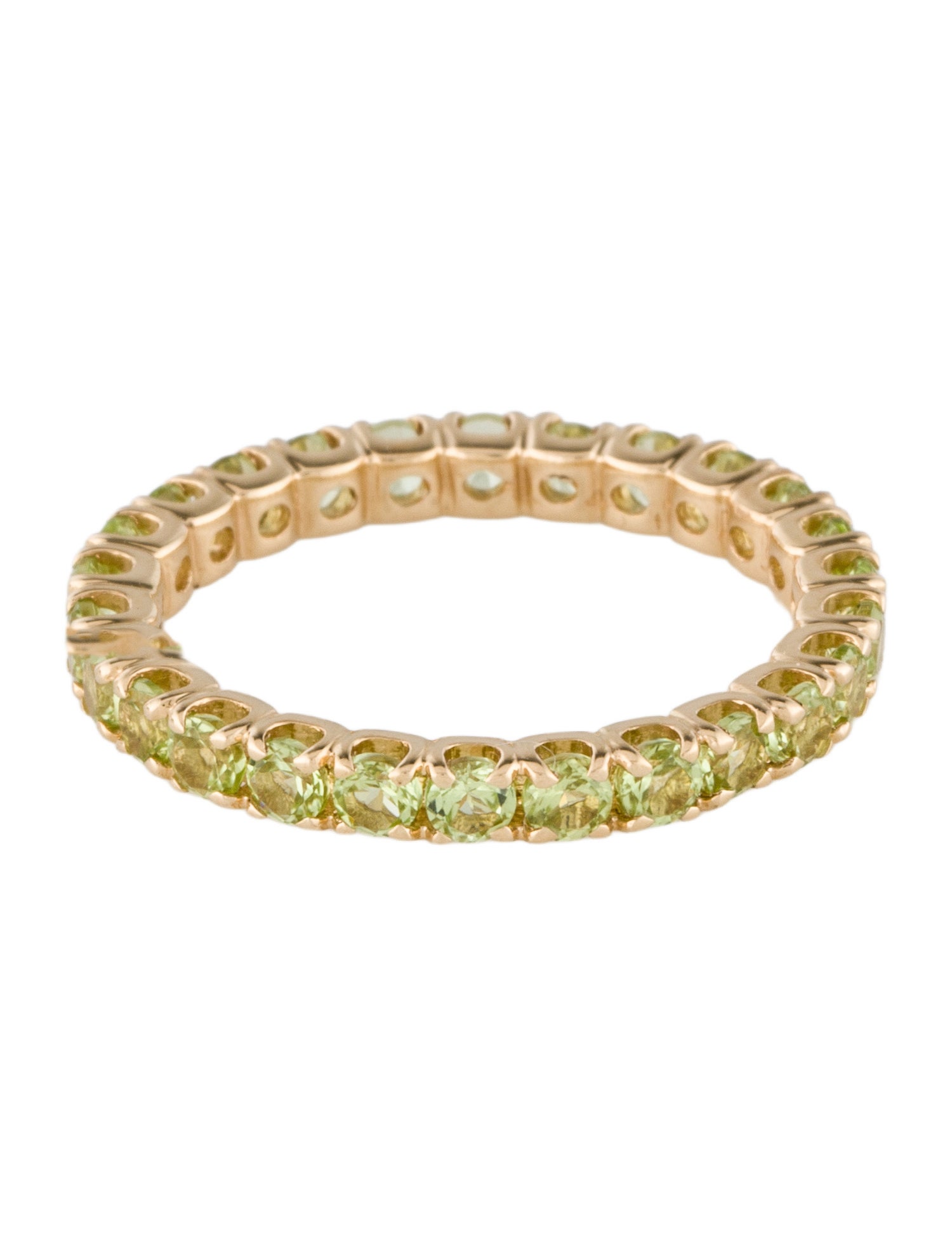 Jewelmak 14K 1.56ctw Peridot Eternity Band