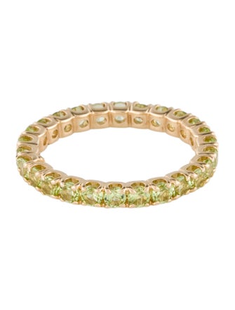 Jewelmak 14K 1.56ctw Peridot Eternity Band
