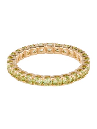 Jewelmak 14K 1.56ctw Peridot Eternity Band