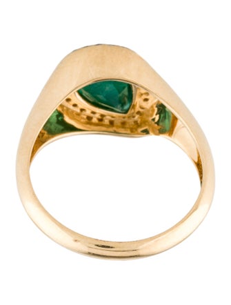 Jewelmak 18K 1.32ct Emerald & Diamond Cocktail Ring