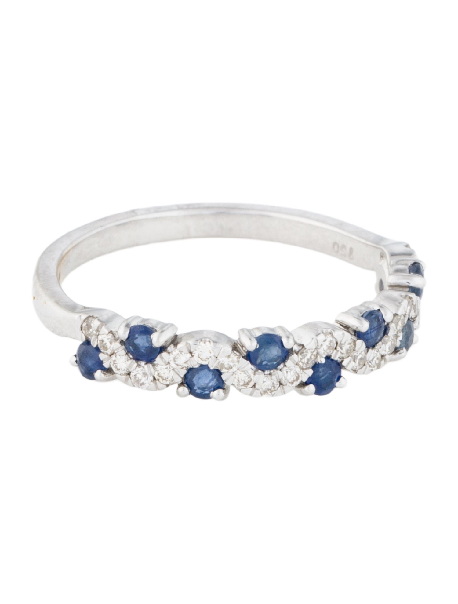 Jewelmak 18K Sapphire & Diamond Band