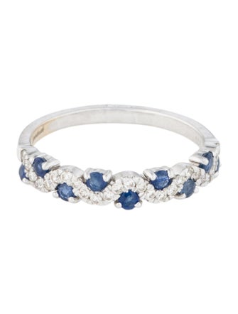 Jewelmak 18K Sapphire & Diamond Band