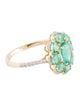 Jewelmak 14K 2.44ctw Emerald & Diamond Flower Cluster Ring