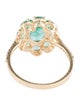 Jewelmak 14K 2.44ctw Emerald & Diamond Flower Cluster Ring