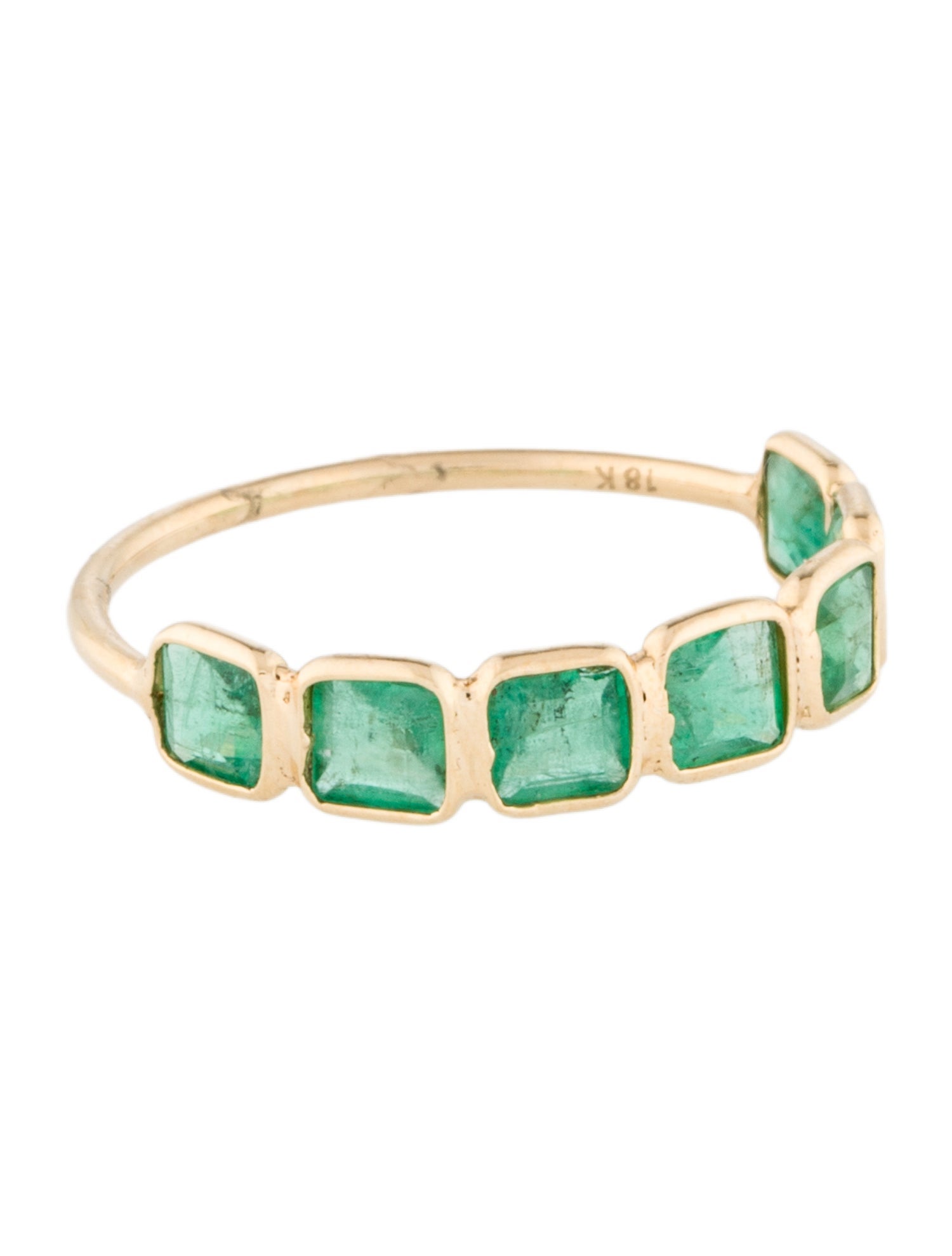 Jewelmak 18K Emerald Band