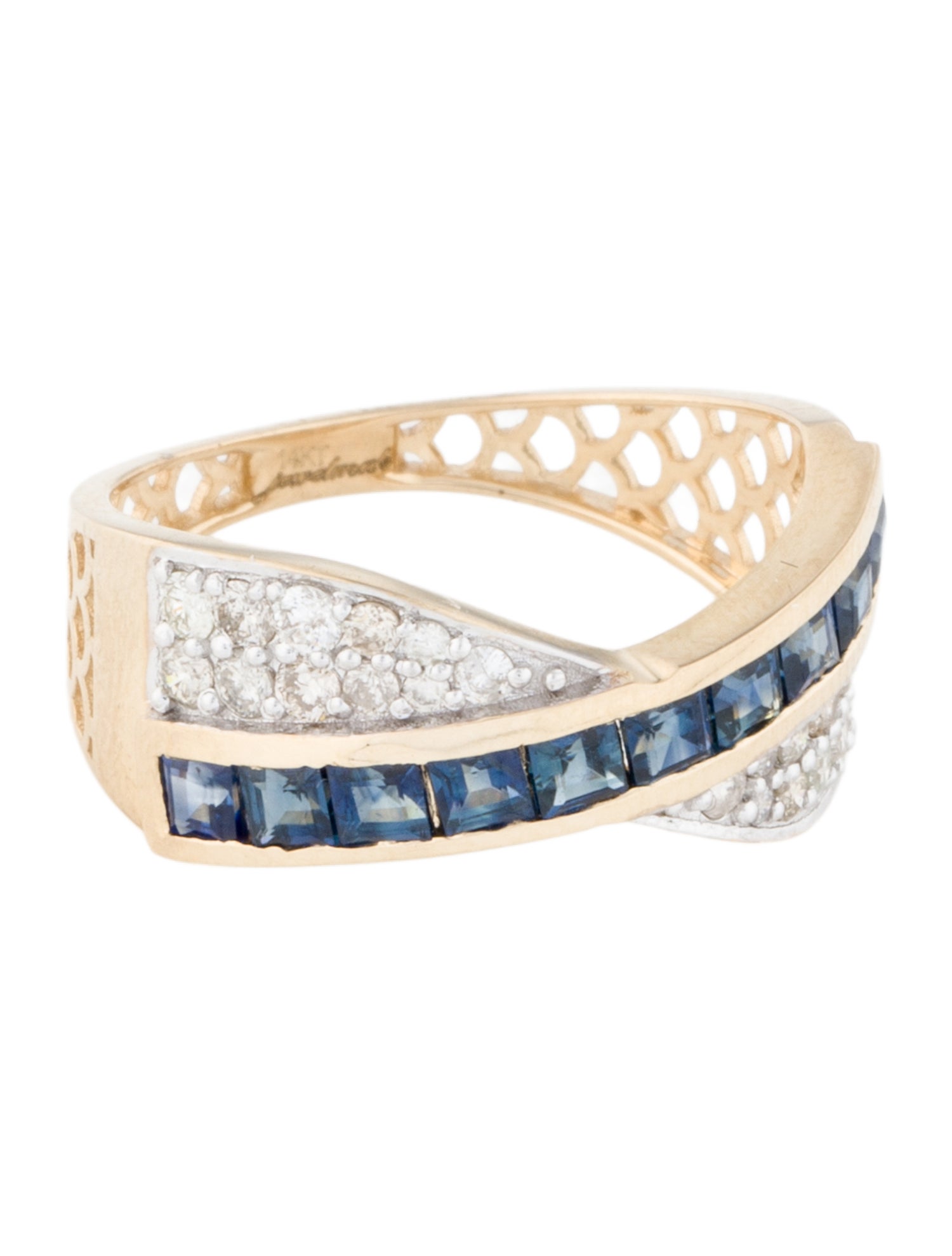 Jewelmak 14K Sapphire & Diamond Band