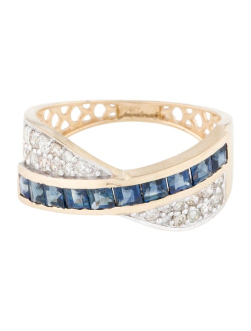 Jewelmak 14K Sapphire & Diamond Band