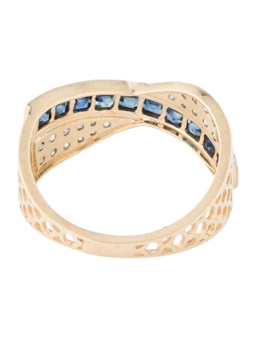 Jewelmak 14K Sapphire & Diamond Band