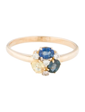 Jewelmak 14K Sapphire & Diamond Cocktail Ring