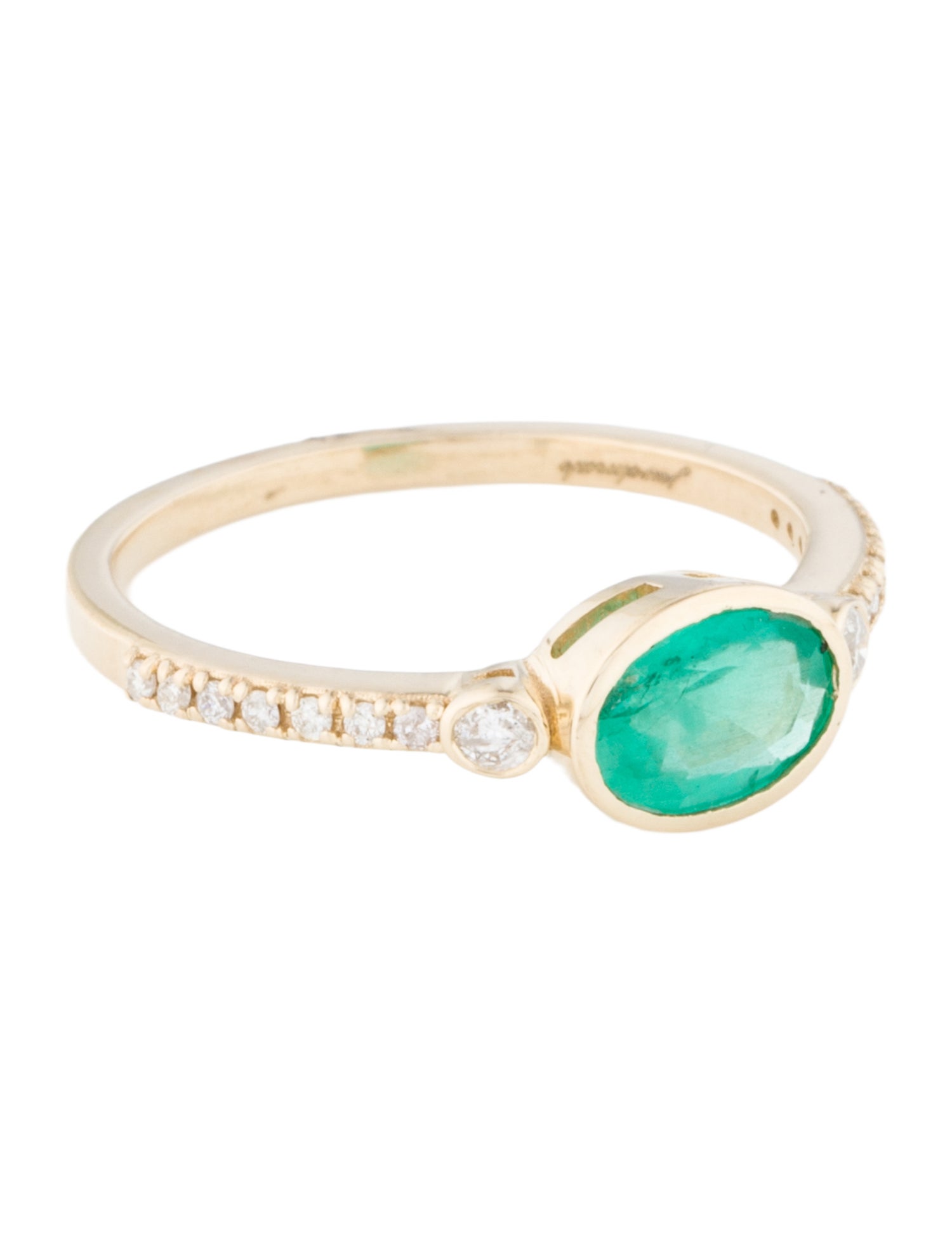 Jewelmak 14K Emerald & Diamond Cocktail Ring