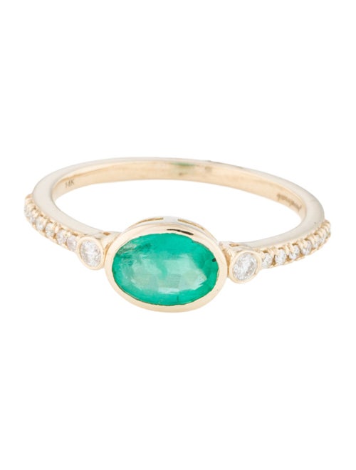 Jewelmak 14K Emerald & Diamond Cocktail Ring