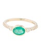 Jewelmak 14K Emerald & Diamond Cocktail Ring