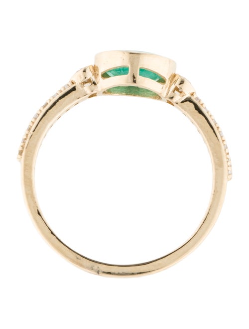 Jewelmak 14K Emerald & Diamond Cocktail Ring