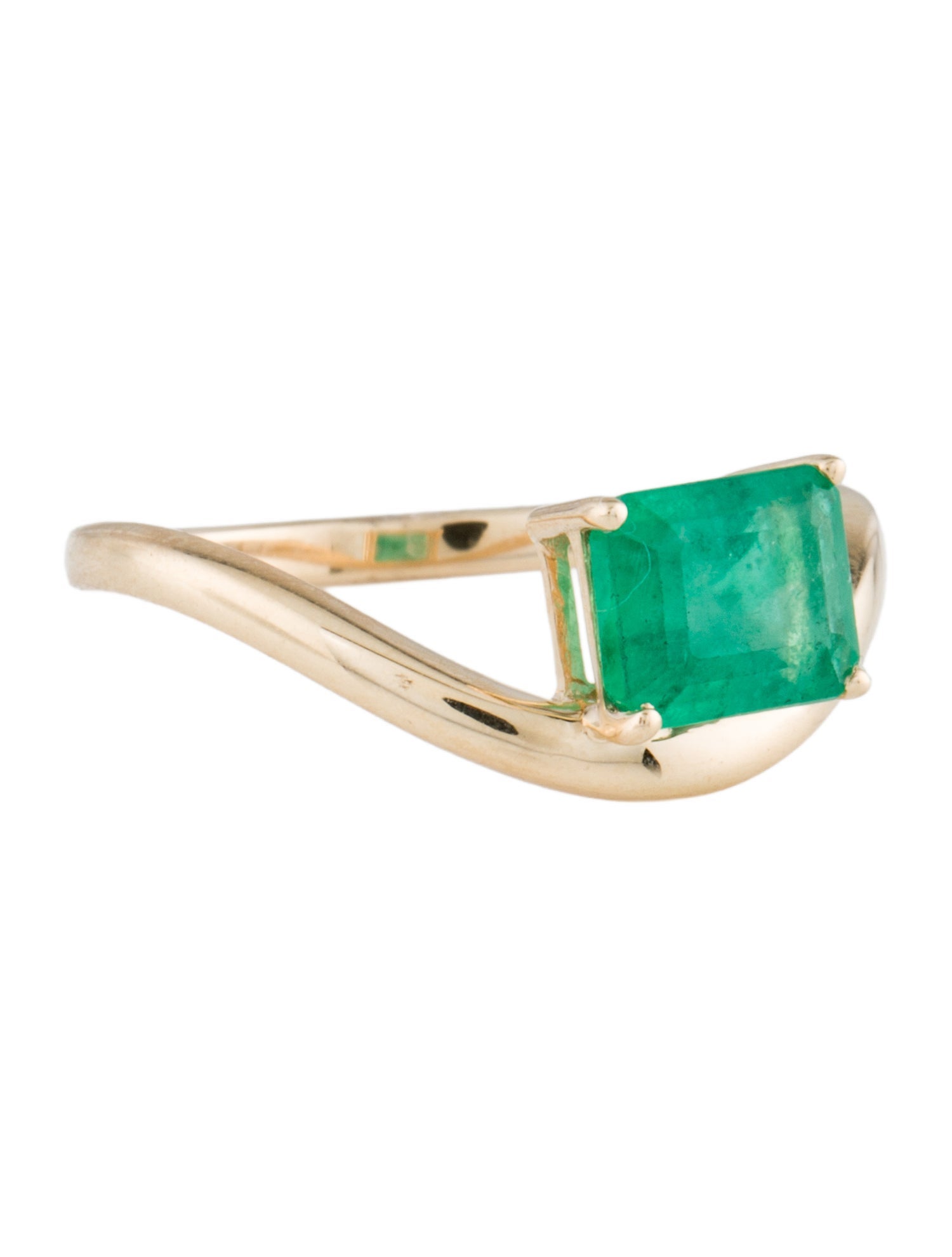 Jewelmak 14K 1.35ct Emerald Cocktail Ring