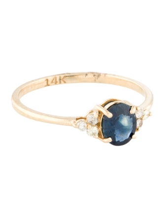 Jewelmak 14K Sapphire & Diamond Cocktail Ring