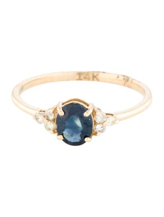 Jewelmak 14K Sapphire & Diamond Cocktail Ring