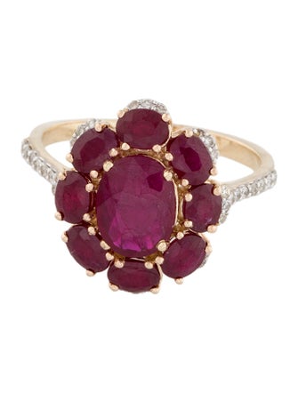 Jewelmak 14K 2.35ctw Ruby & Diamond Cocktail Ring