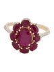 Jewelmak 14K 2.35ctw Ruby & Diamond Cocktail Ring