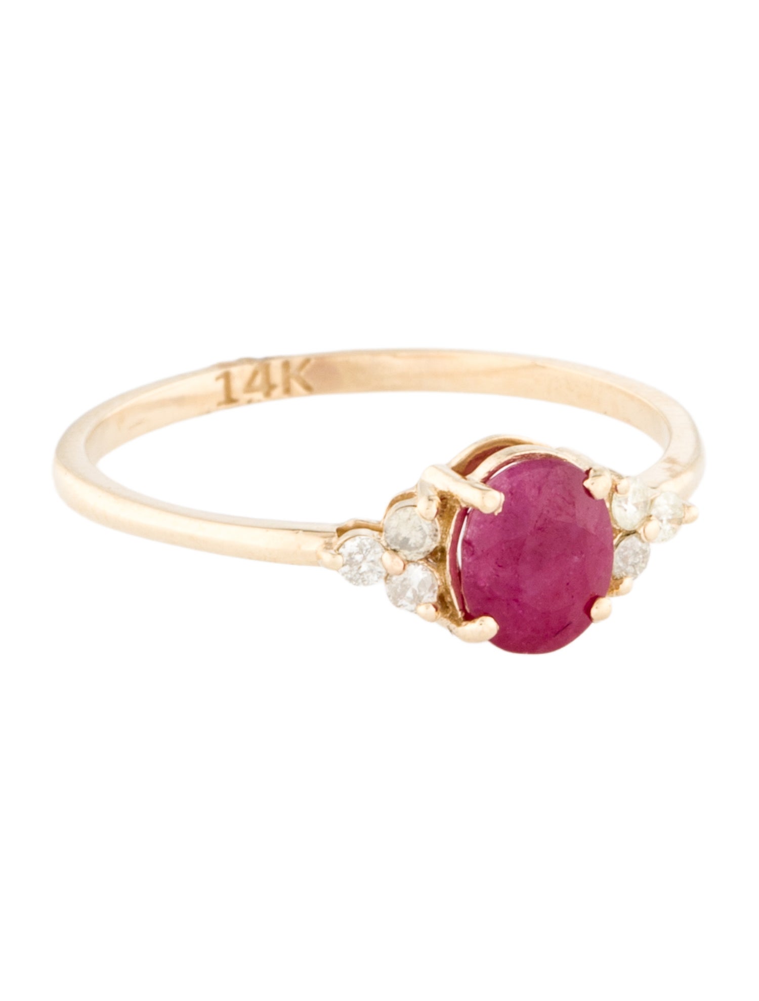 Jewelmak 14K Ruby & Diamond Band