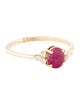 Jewelmak 14K Ruby & Diamond Band