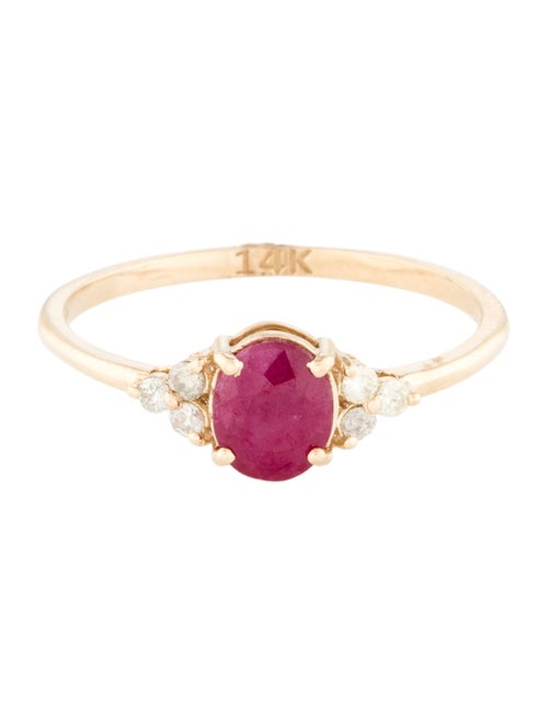 Jewelmak 14K Ruby & Diamond Band