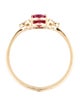 Jewelmak 14K Ruby & Diamond Band