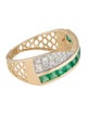 Jewelmak 14K Emerald & Diamond Crossover Band
