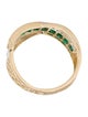 Jewelmak 14K Emerald & Diamond Crossover Band