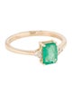 Jewelmak 14K Emerald & Diamond Cocktail Ring