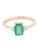 Jewelmak 14K Emerald & Diamond Cocktail Ring