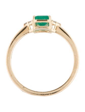 Jewelmak 14K Emerald & Diamond Cocktail Ring