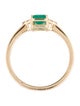 Jewelmak 14K Emerald & Diamond Cocktail Ring